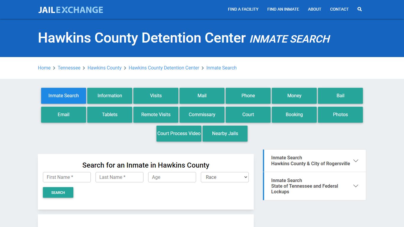 Hawkins County Detention Center Inmate Search - Jail Exchange